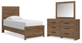 Broachmyn Auburn Twin Panel Bed, Dresser and Mirror