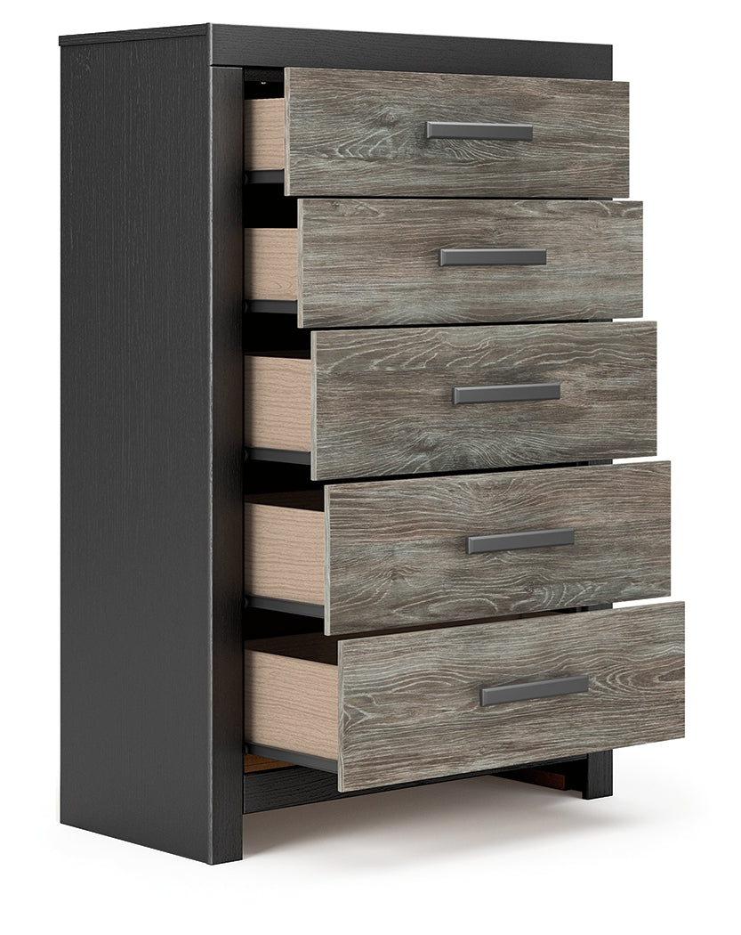 Broachmyn Black/Gray Chest of Drawers