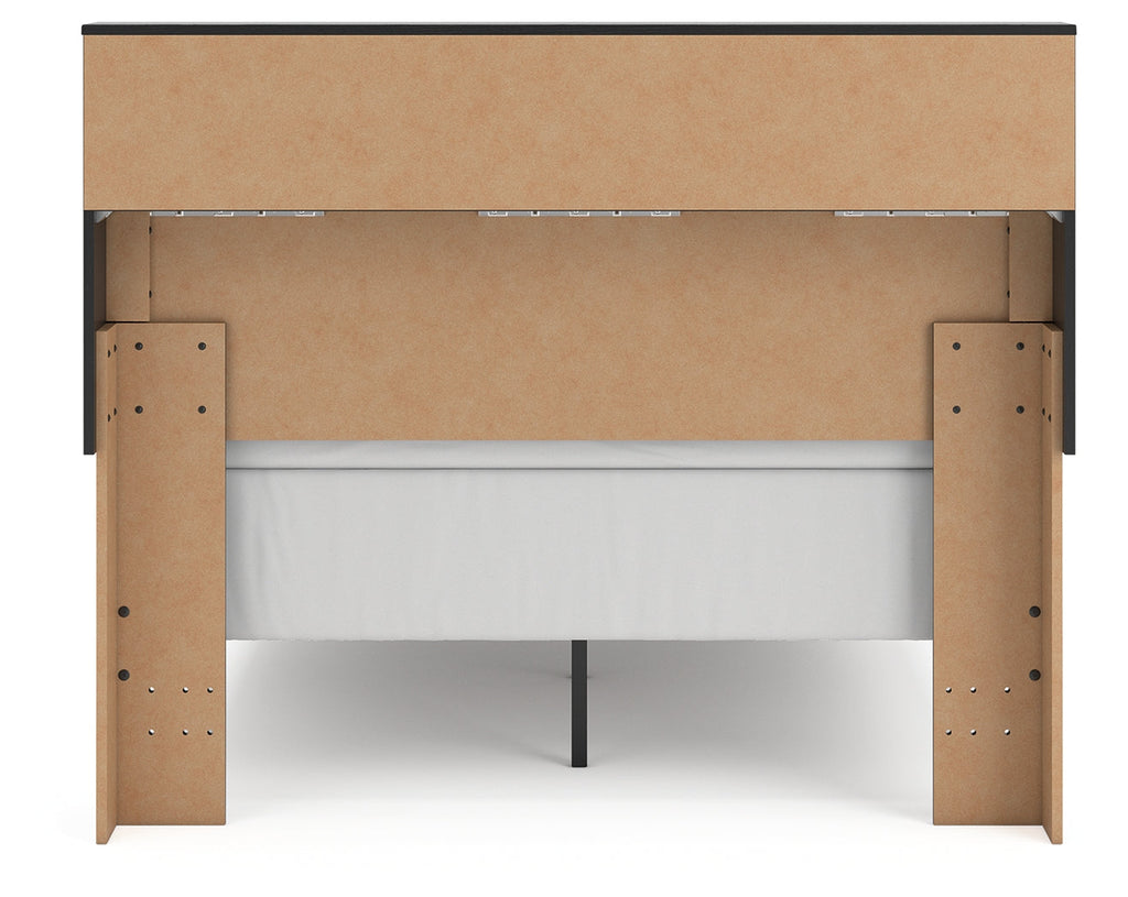 Broachmyn Black/Gray Full Bookcase Bed, Dresser and Mirror