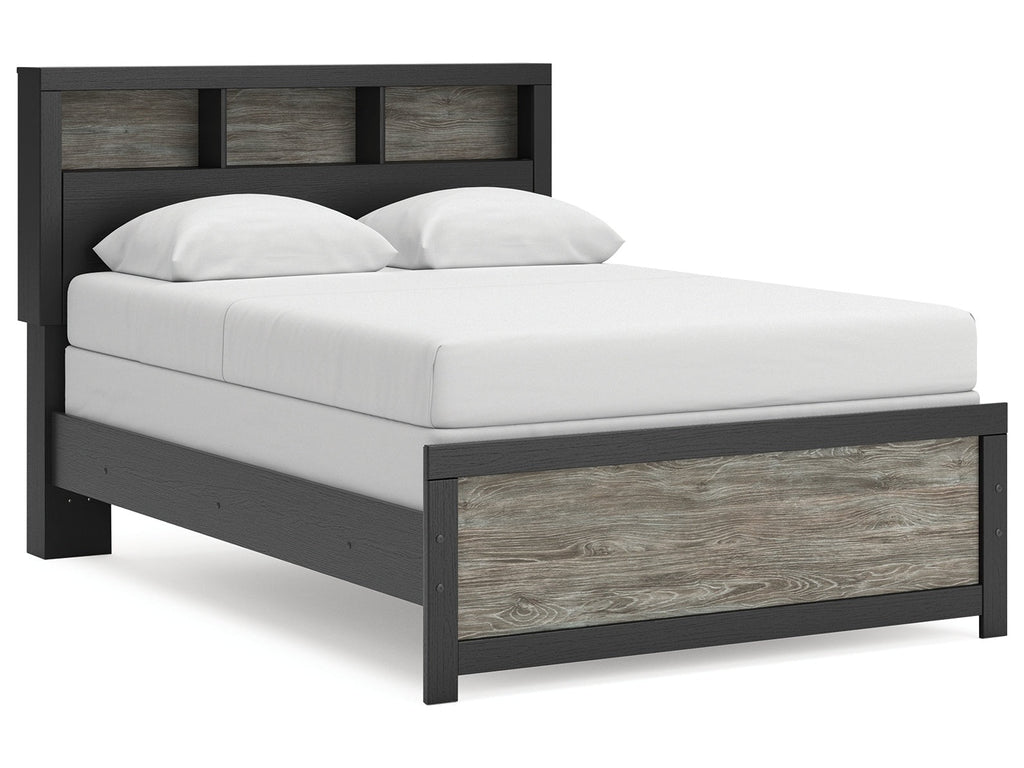 Broachmyn Black/Gray Full Bookcase Bed