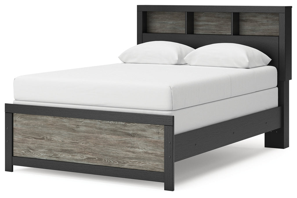 Broachmyn Black/Gray Full Bookcase Bed