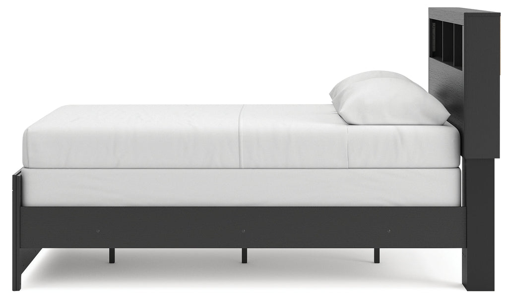 Broachmyn Black/Gray Full Bookcase Bed