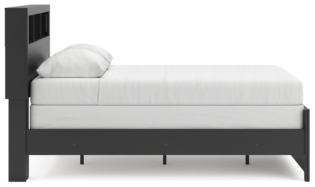 Broachmyn Black/Gray Full Bookcase Bed