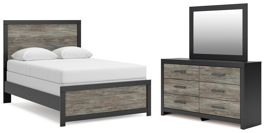 Broachmyn Black/Gray Full Panel Bed, Dresser and Mirror
