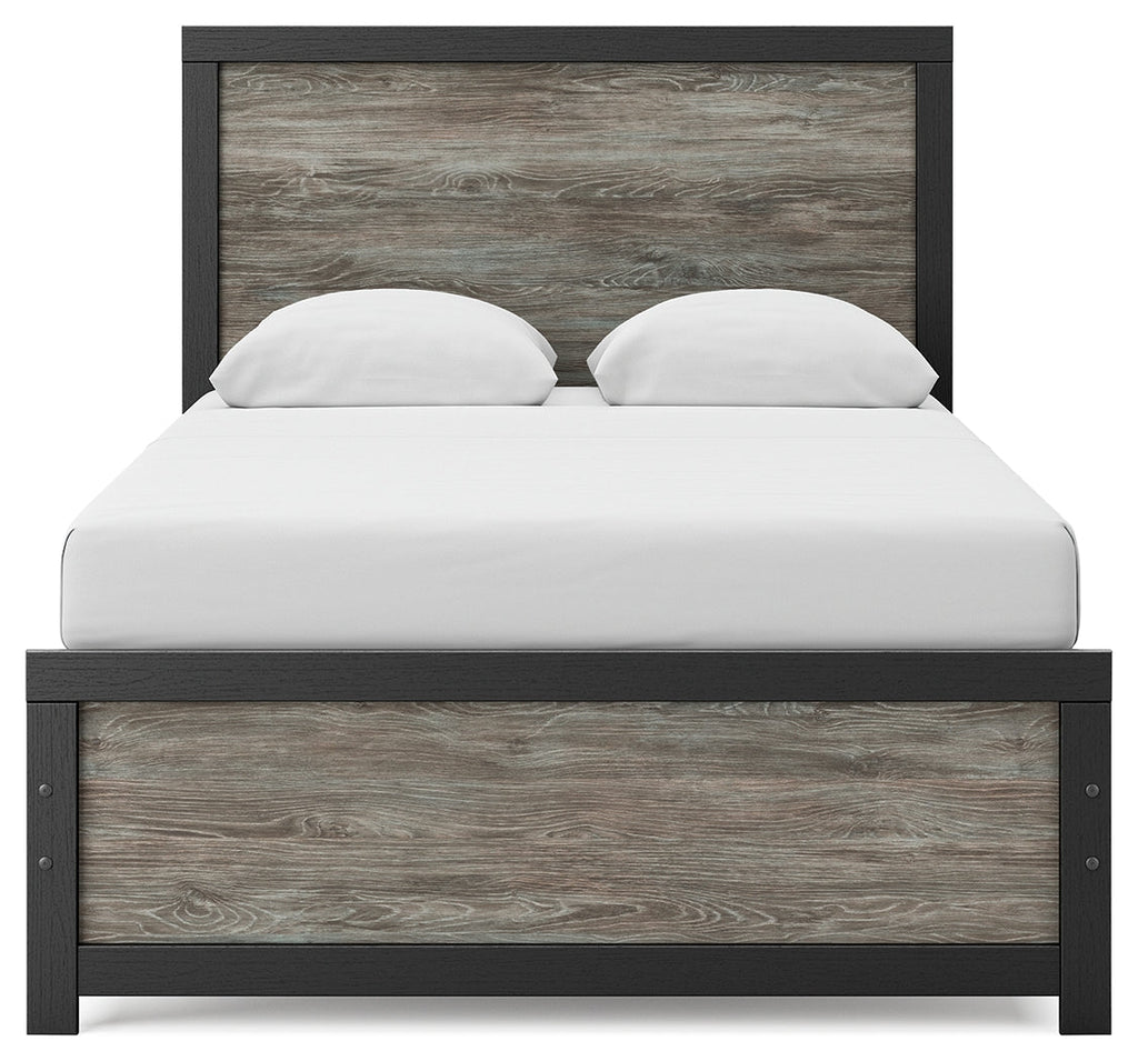 Broachmyn Black/Gray Full Panel Bed, Dresser and Mirror