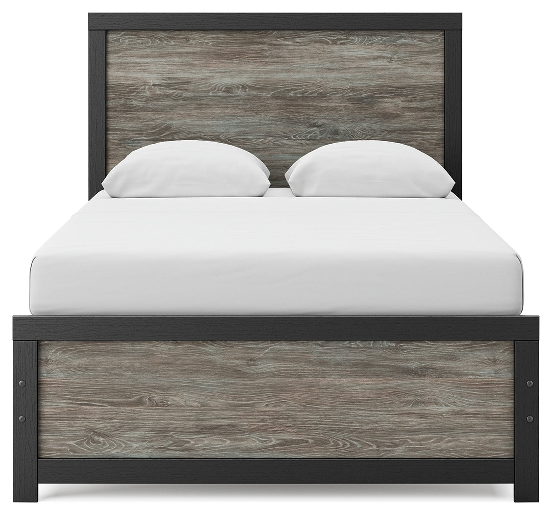 Broachmyn Black/Gray Full Panel Bed, Dresser and Mirror