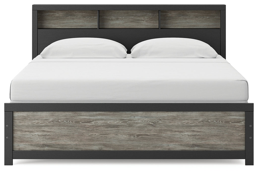 Broachmyn Black/Gray King Bookcase Bed