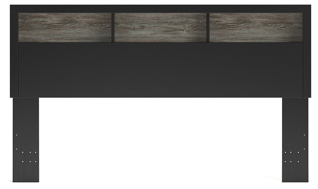 Broachmyn Black/Gray King Bookcase Headboard