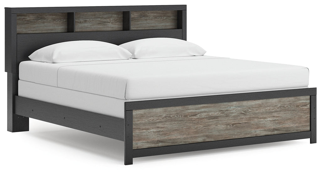 Broachmyn Black/Gray King Bookcase Panel Bed