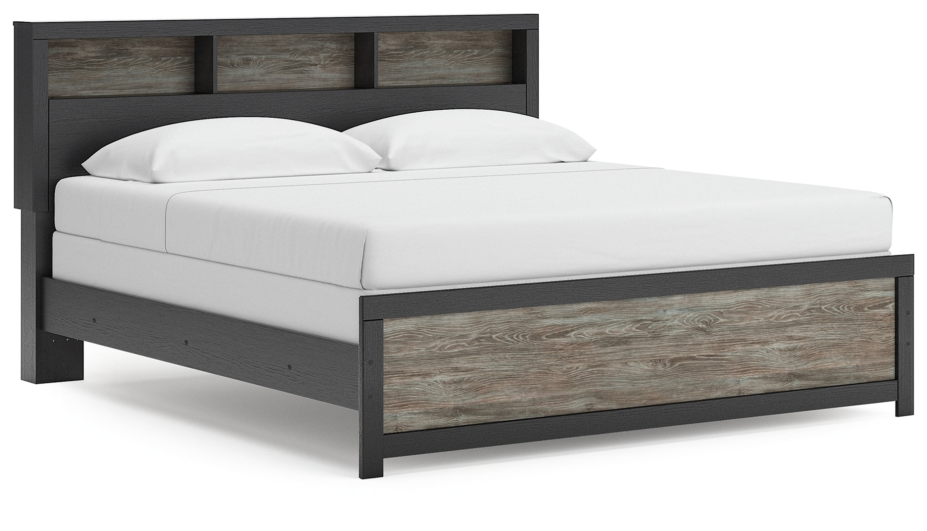 Broachmyn Black/Gray King Bookcase Panel Bed