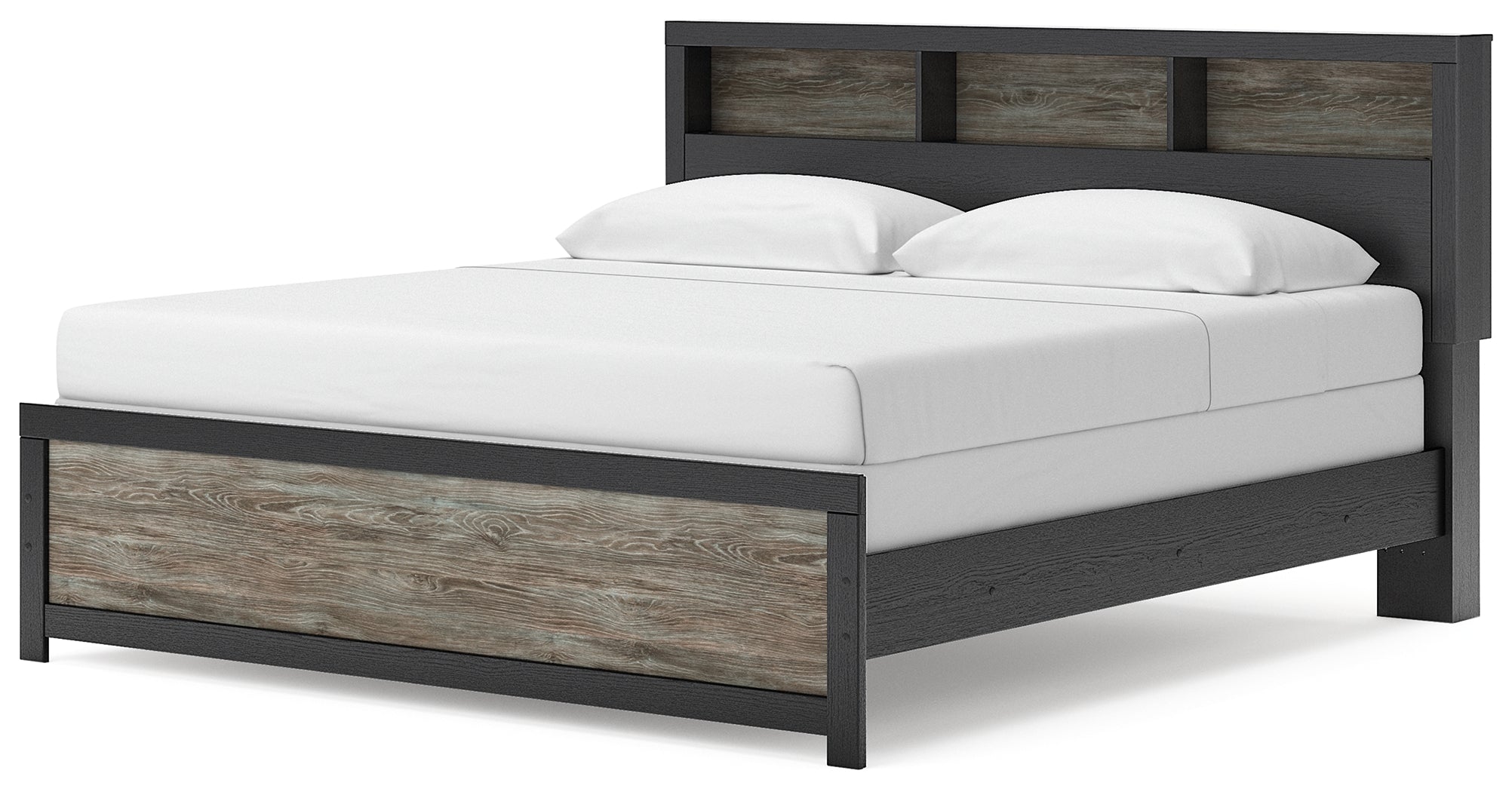 Broachmyn Black/Gray King Bookcase Panel Bed