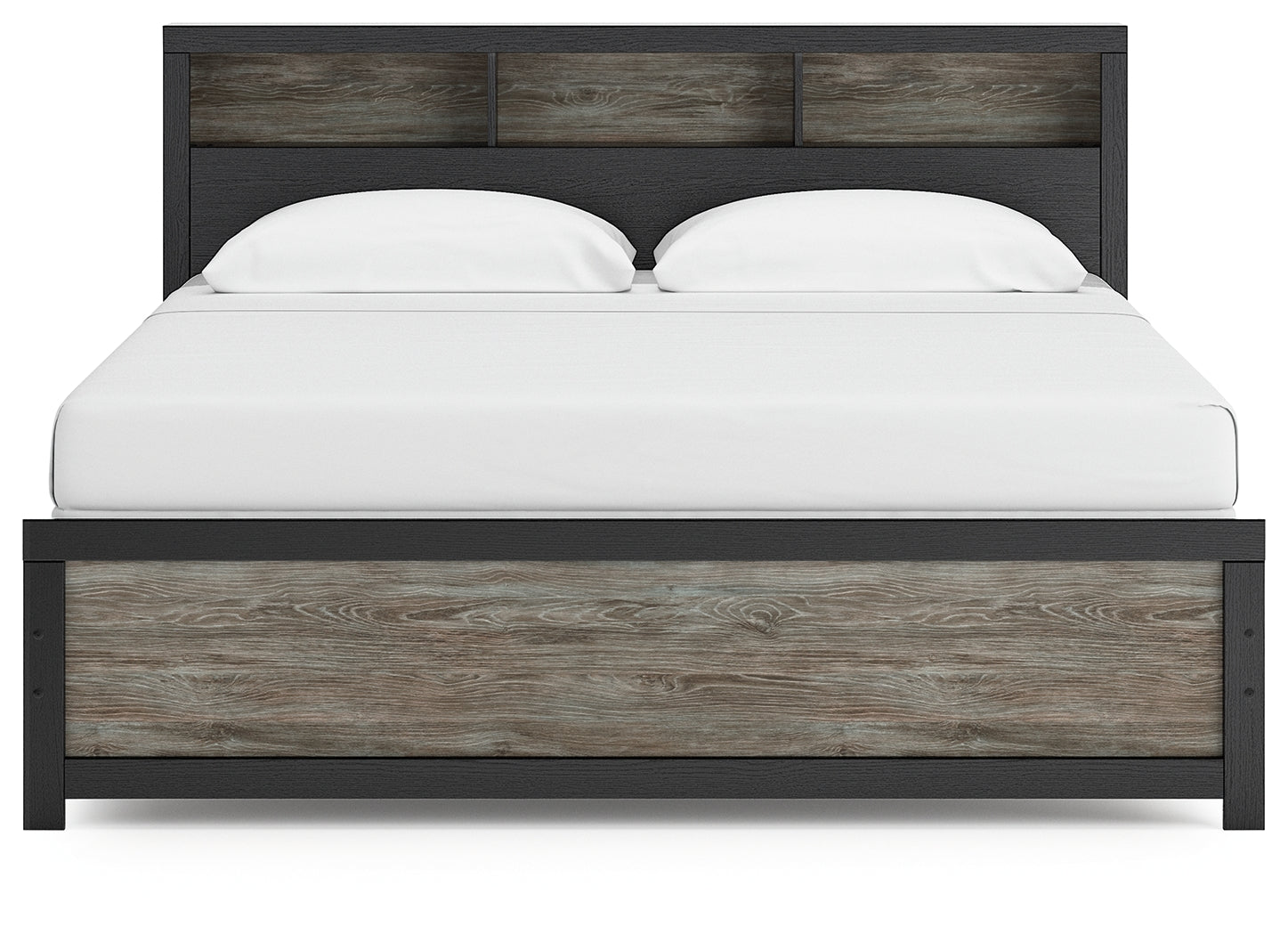 Broachmyn Black/Gray King Bookcase Panel Bed