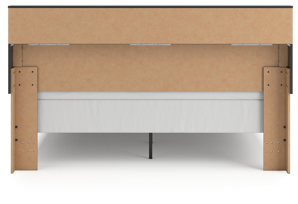 Broachmyn Black/Gray King Bookcase Panel Bed
