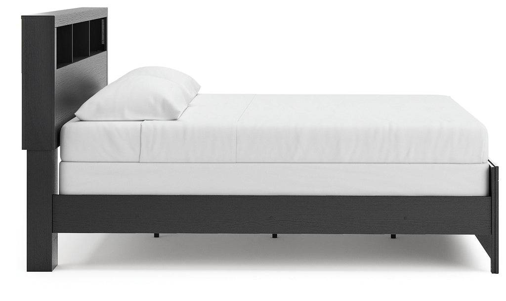 Broachmyn Black/Gray King Bookcase Panel Bed