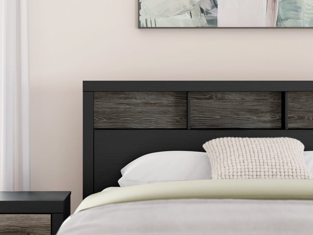 Broachmyn Black/Gray King Bookcase Panel Bed