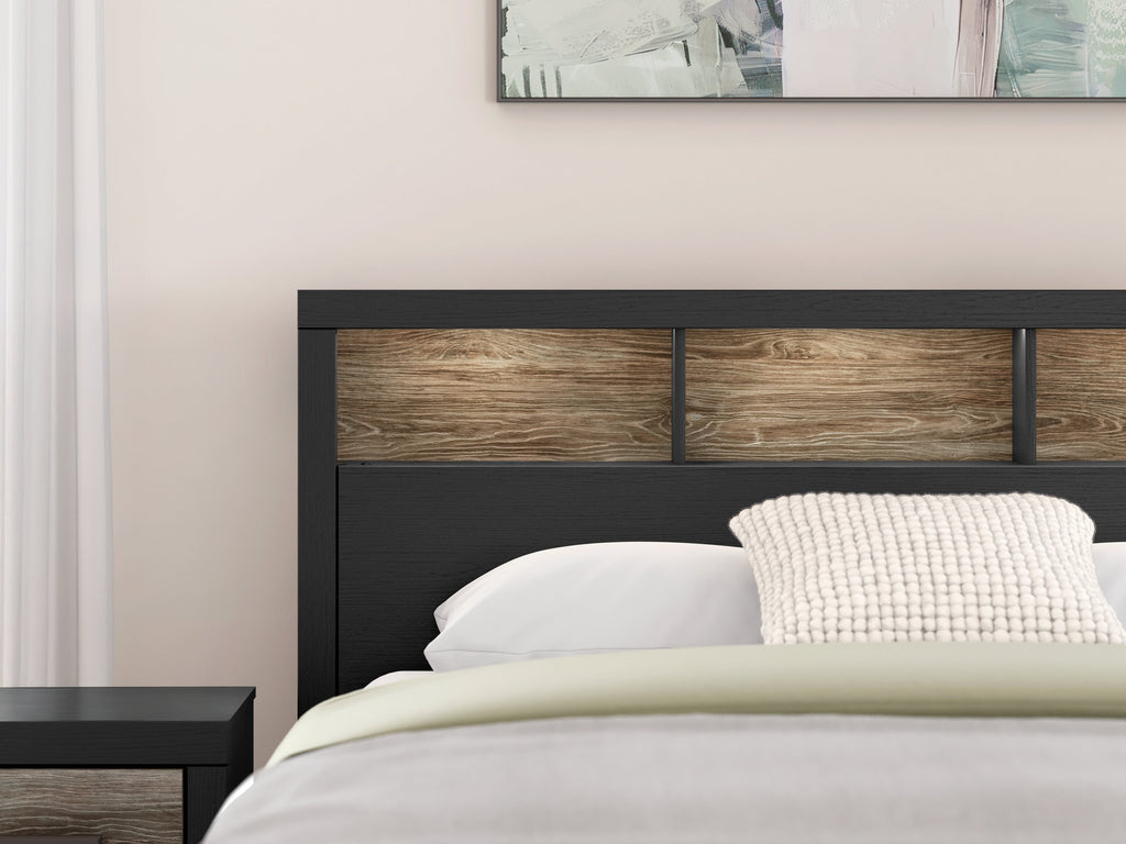 Broachmyn Black/Gray King Bookcase Panel Bed