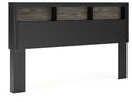 Broachmyn Black/Gray Lighted King Bookcase Headboard