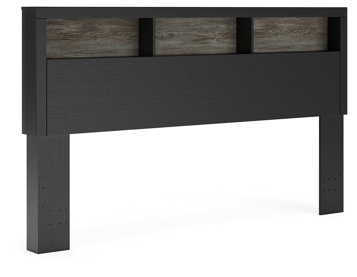 Broachmyn Black/Gray Lighted King Bookcase Headboard