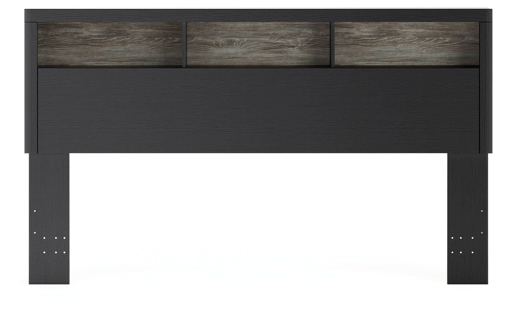 Broachmyn Black/Gray Lighted King Bookcase Headboard