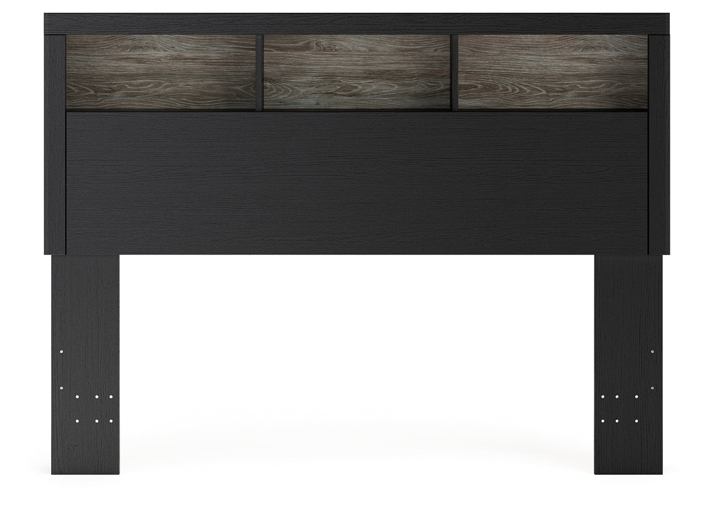 Broachmyn Black/Gray Lighted Queen Bookcase Headboard