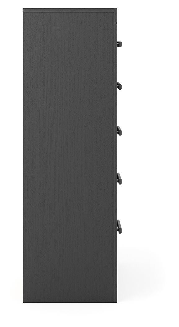 Broachmyn Black/Gray Queen Bookcase Bed, Chest and Nightstand