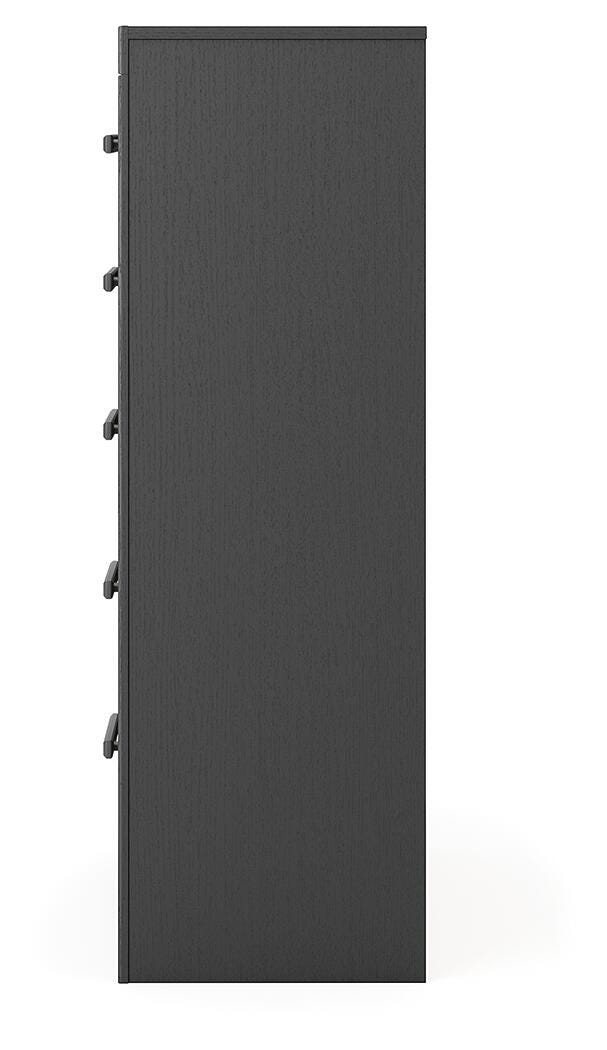 Broachmyn Black/Gray Queen Bookcase Bed, Chest and Nightstand