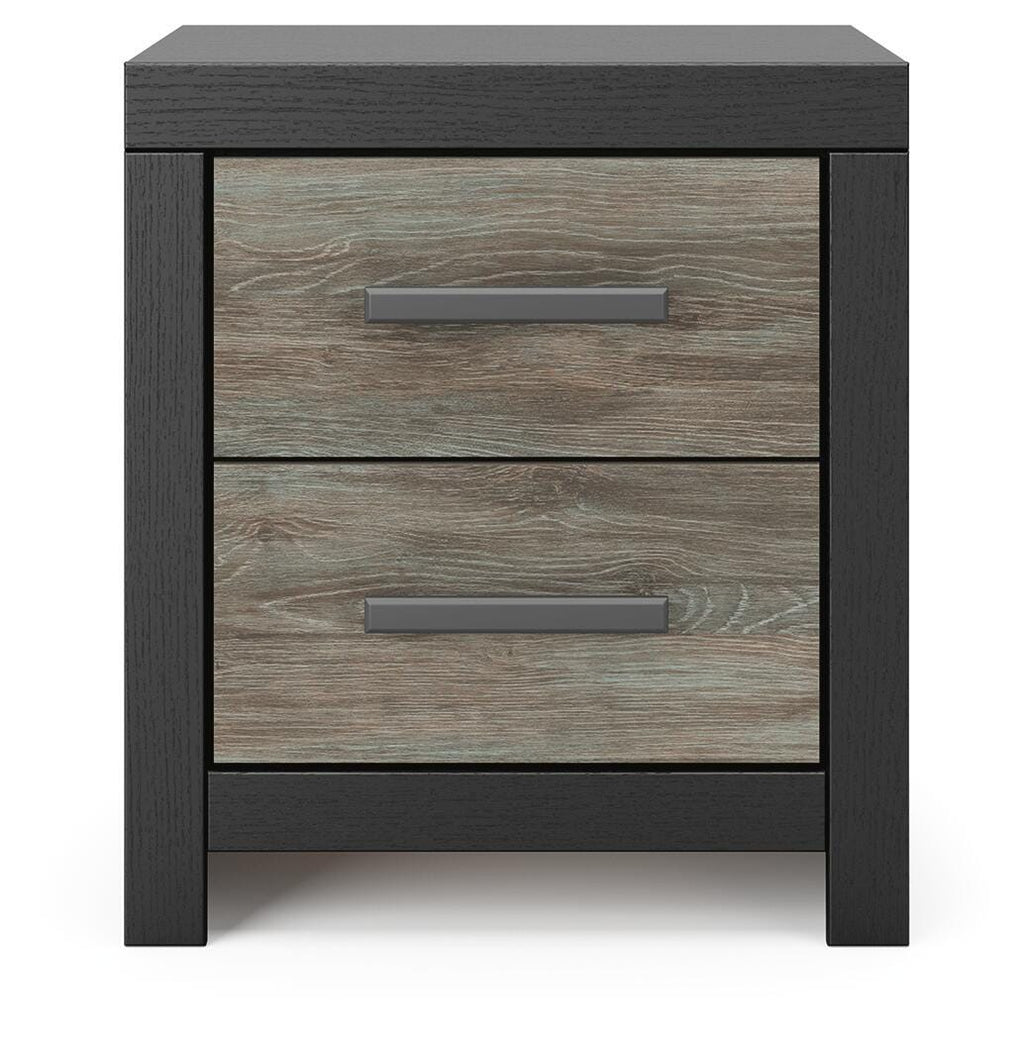 Broachmyn Black/Gray Queen Bookcase Bed, Chest and Nightstand