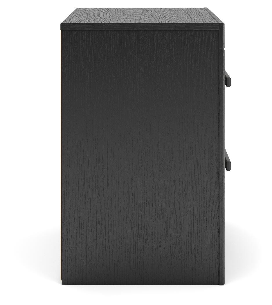 Broachmyn Black/Gray Queen Bookcase Bed, Chest and Nightstand