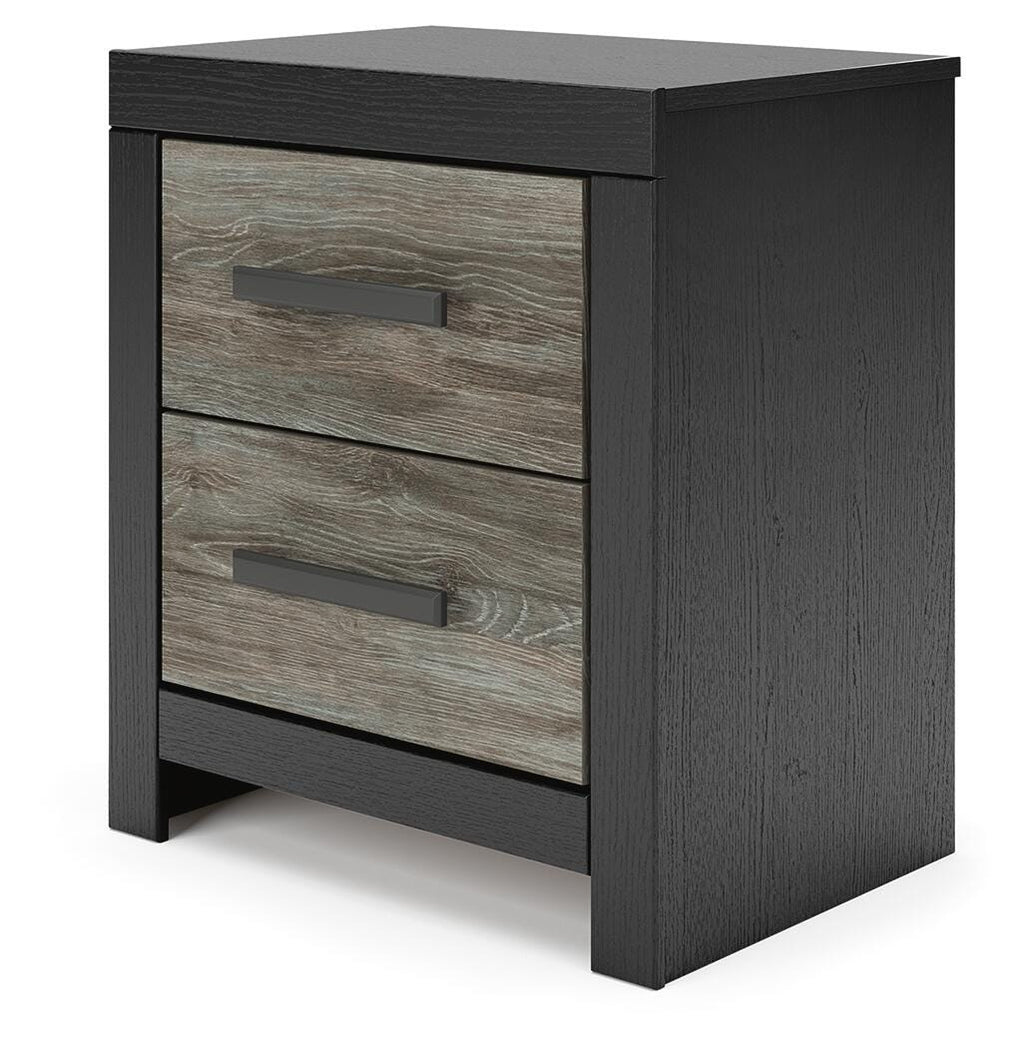 Broachmyn Black/Gray Queen Bookcase Bed, Chest and Nightstand