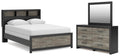 Broachmyn Black/Gray Queen Bookcase Bed, Dresser and Mirror