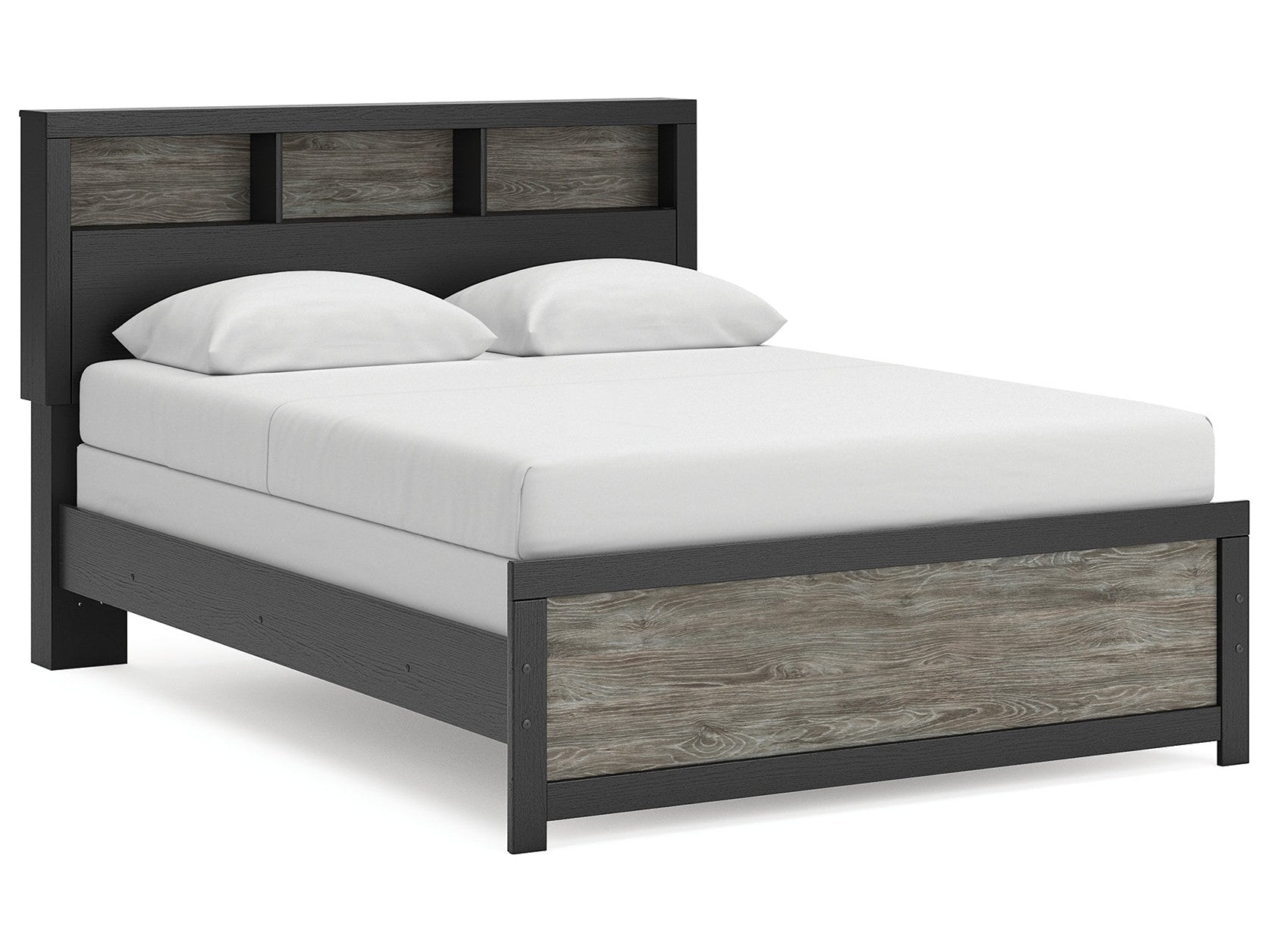 Broachmyn Black/Gray Queen Bookcase Bed