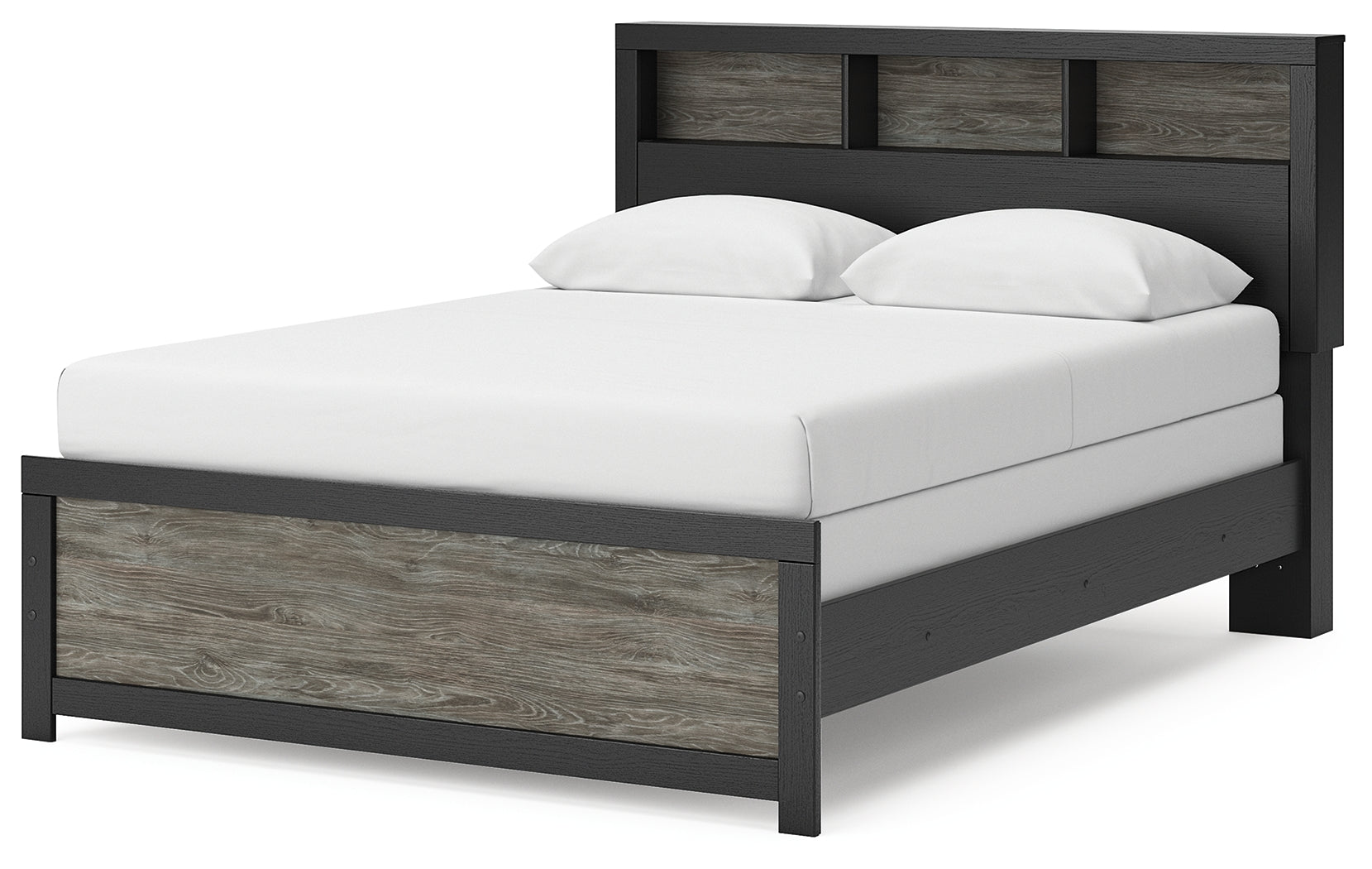 Broachmyn Black/Gray Queen Bookcase Bed