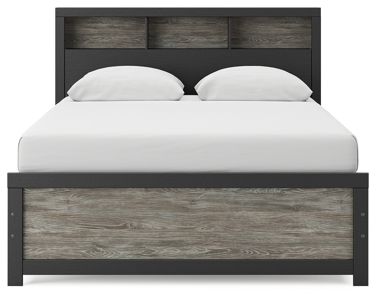 Broachmyn Black/Gray Queen Bookcase Bed