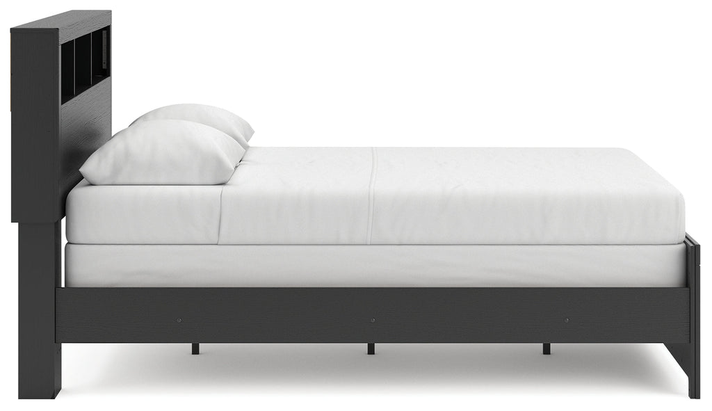 Broachmyn Black/Gray Queen Bookcase Bed