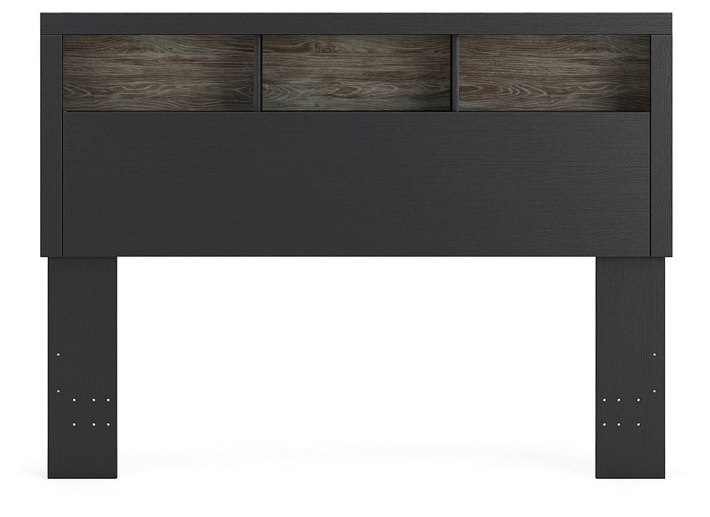 Broachmyn Black/Gray Queen Bookcase Headboard