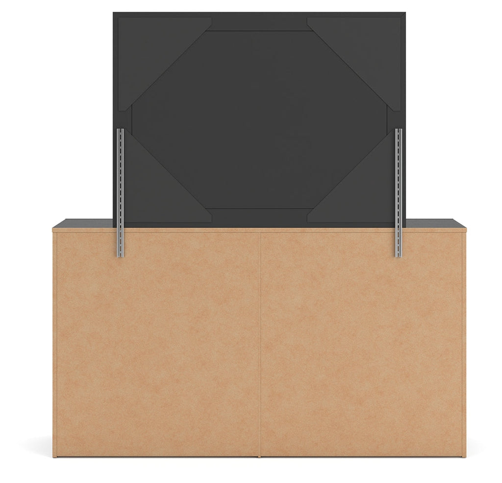 Broachmyn /Gray Queen Bookcase Panel Bed, Dresser, Mirror and Nightstand, Black