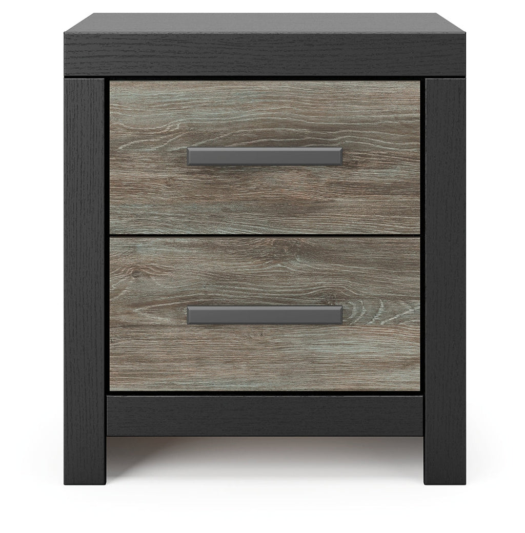 Broachmyn /Gray Queen Bookcase Panel Bed, Dresser, Mirror and Nightstand, Black