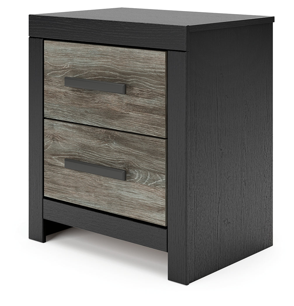 Broachmyn /Gray Queen Bookcase Panel Bed, Dresser, Mirror and Nightstand, Black