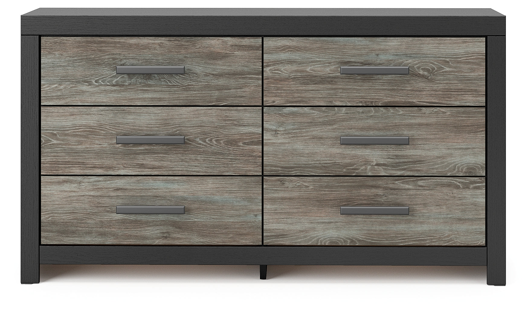 Broachmyn Black/Gray Queen Bookcase Panel Bed, Dresser and Nightstand