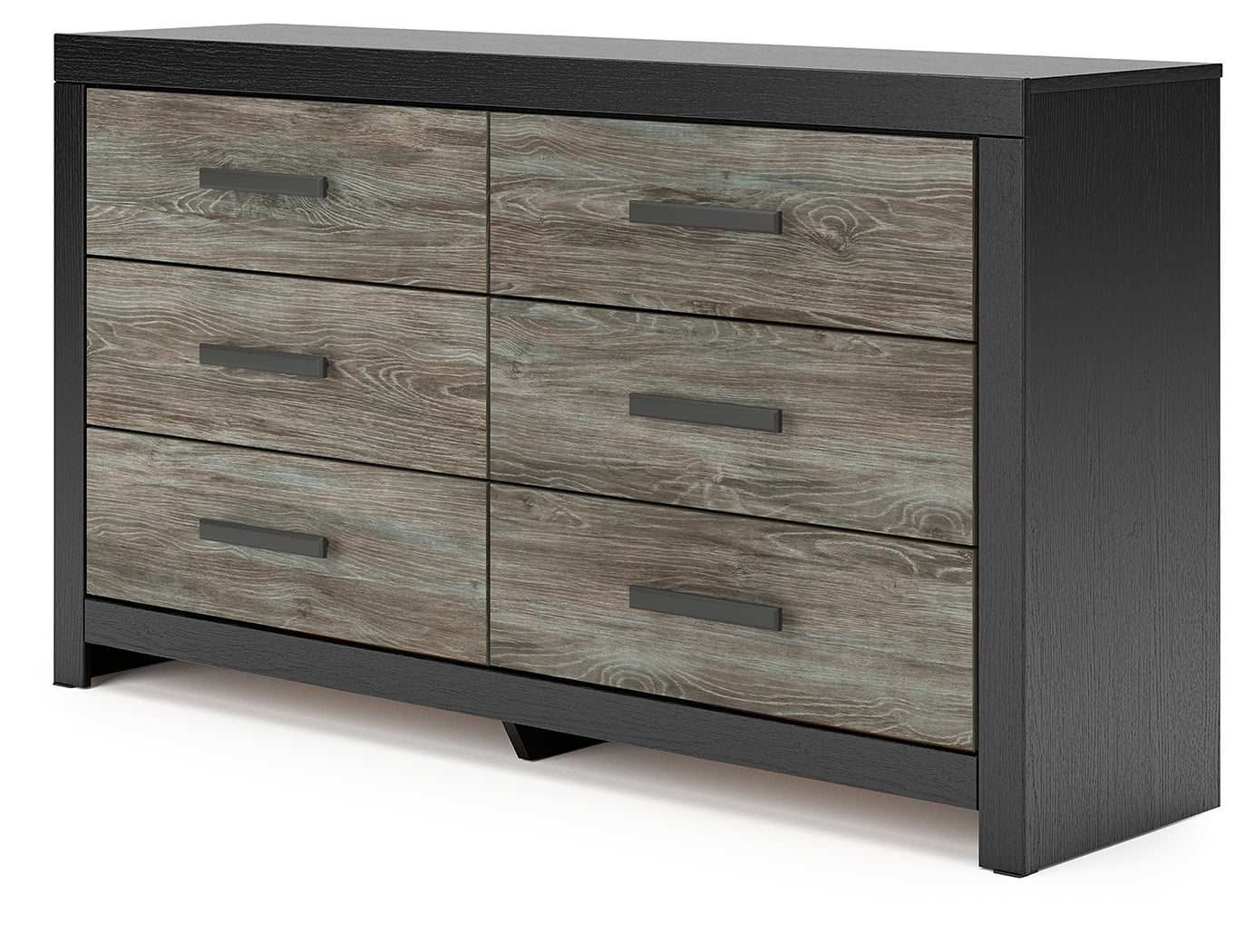 Broachmyn Black/Gray Queen Bookcase Panel Bed, Dresser and Nightstand