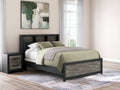 Broachmyn Black/Gray Queen Bookcase Panel Bed