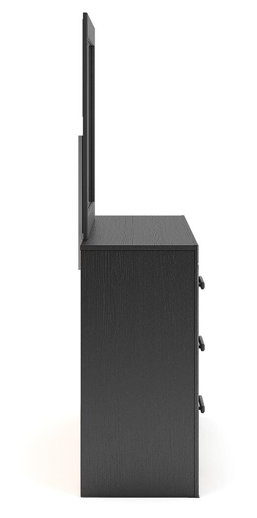 Broachmyn /Gray Queen Panel Bed, Dresser, Mirror and Nightstand, Black