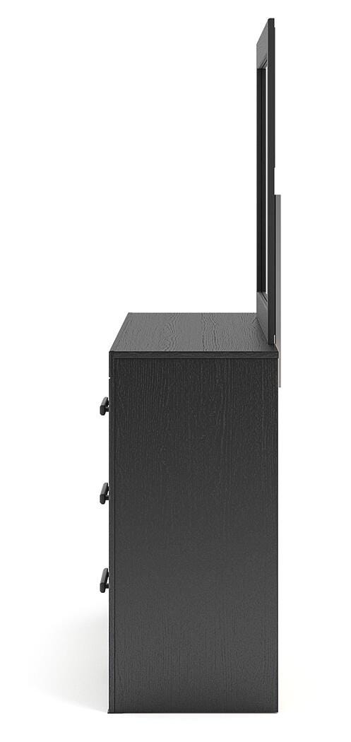 Broachmyn /Gray Queen Panel Bed, Dresser, Mirror and Nightstand, Black