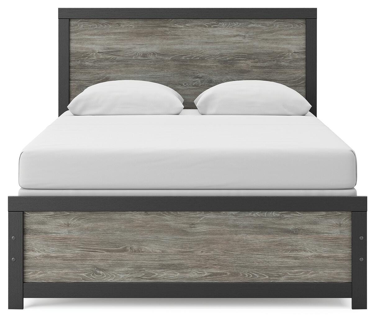 Broachmyn /Gray Queen Panel Bed, Dresser, Mirror and Nightstand, Black