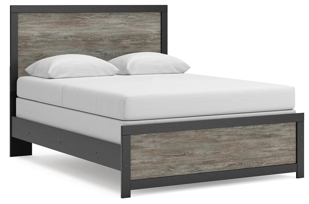 Broachmyn /Gray Queen Panel Bed, Dresser, Mirror and Nightstand, Black