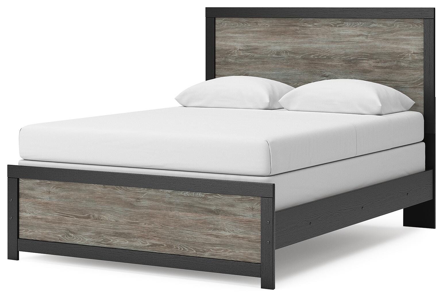 Broachmyn /Gray Queen Panel Bed, Dresser, Mirror and Nightstand, Black