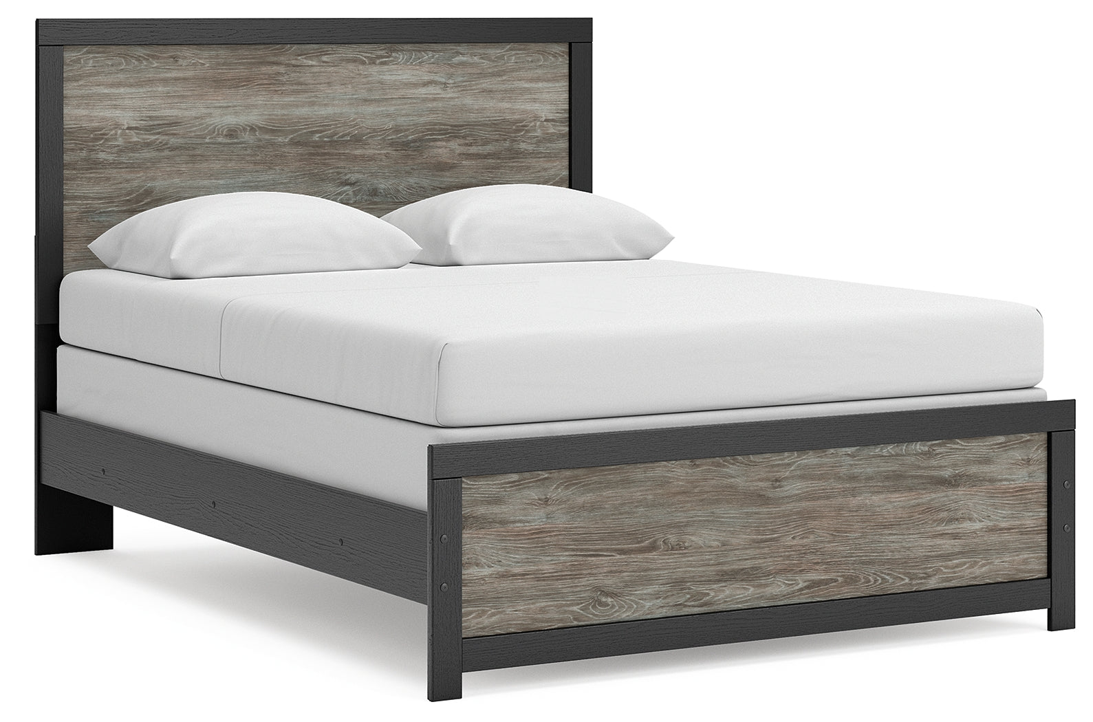 Broachmyn Black/Gray Queen Panel Bed, Dresser and Mirror