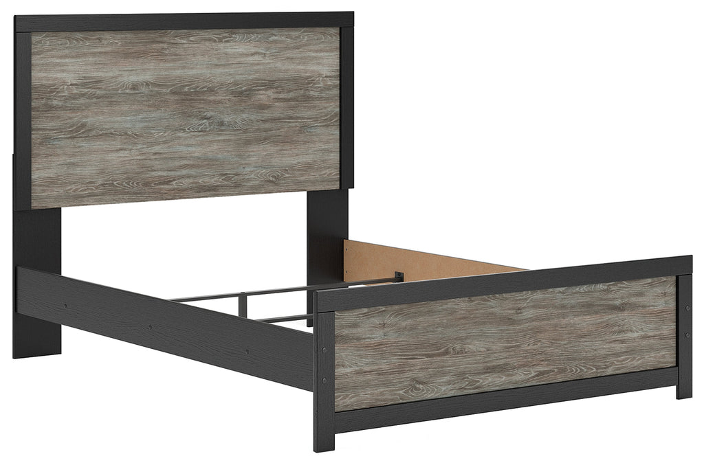 Broachmyn Black/Gray Queen Panel Bed, Dresser and Mirror