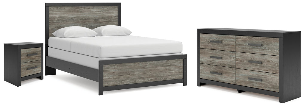 Broachmyn Black/Gray Queen Panel Bed, Dresser and Nightstand
