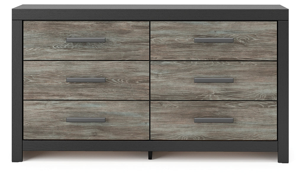Broachmyn Black/Gray Queen Panel Bed, Dresser and Nightstand